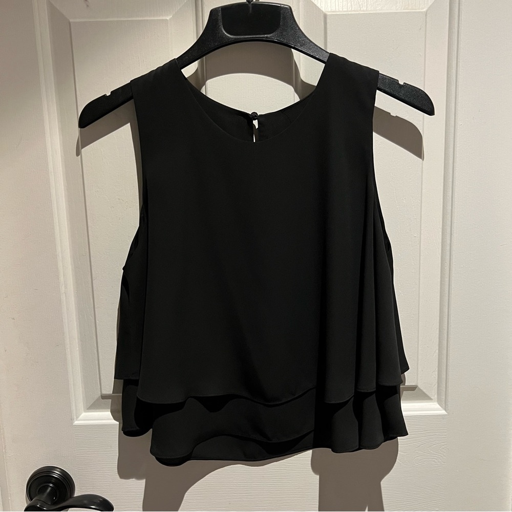 Zara Black Flowy Lined Tank Top